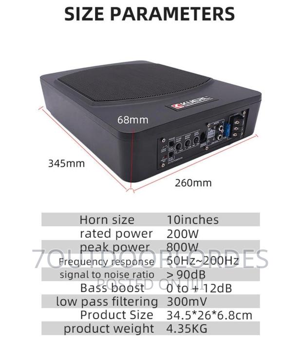 Underseat Subwoofer 10inches 800 Watts