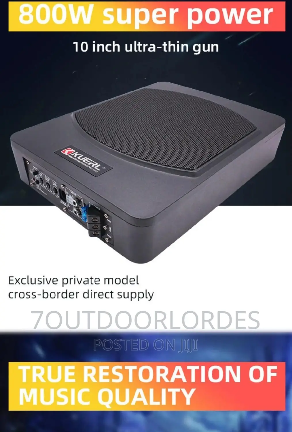Underseat Subwoofer 10inches 800 Watts