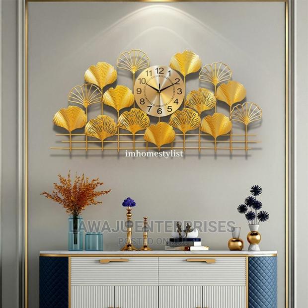 Wrought Iron Leaf Wall Clock (L100cms*W80cms*H50cms) - main view