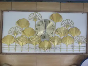 Wrought Iron Leaf Wall Clock (L100cms*W80cms*H50cms)