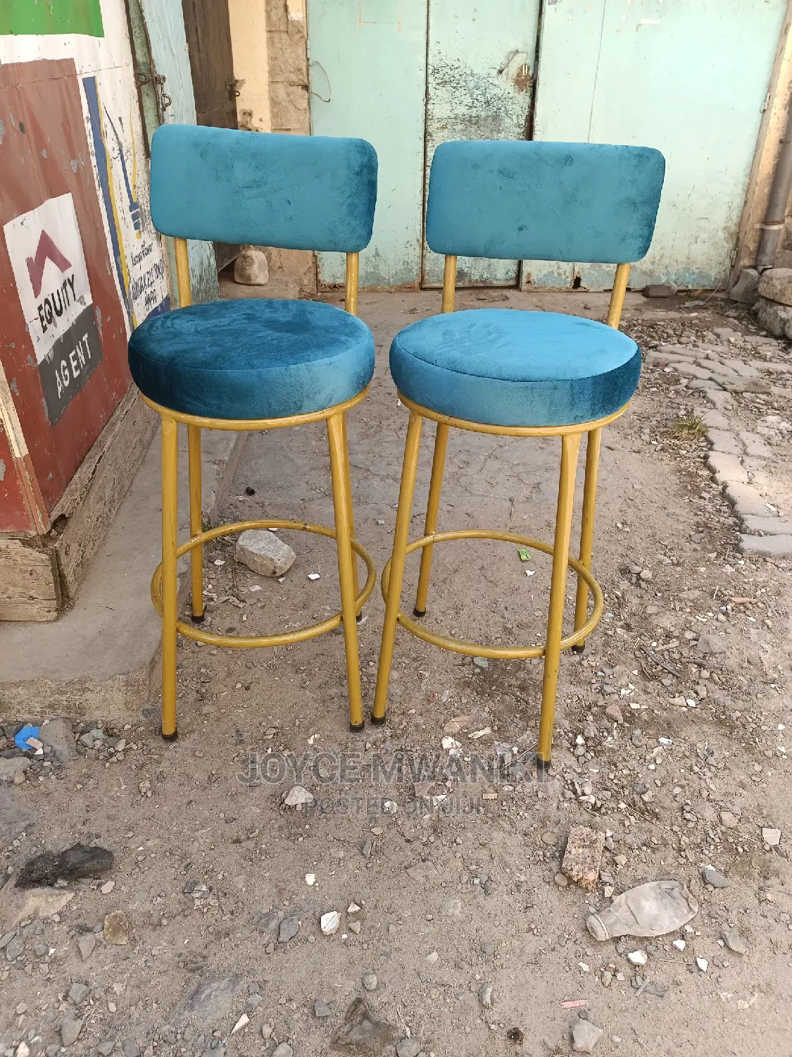 High Stool Turkuish Green and Gold