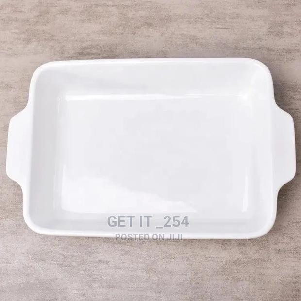 Ceramic White Square Baking Tray Medium - main view
