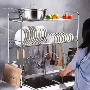*2 Tier Silver Over the Sink Dish Drainer