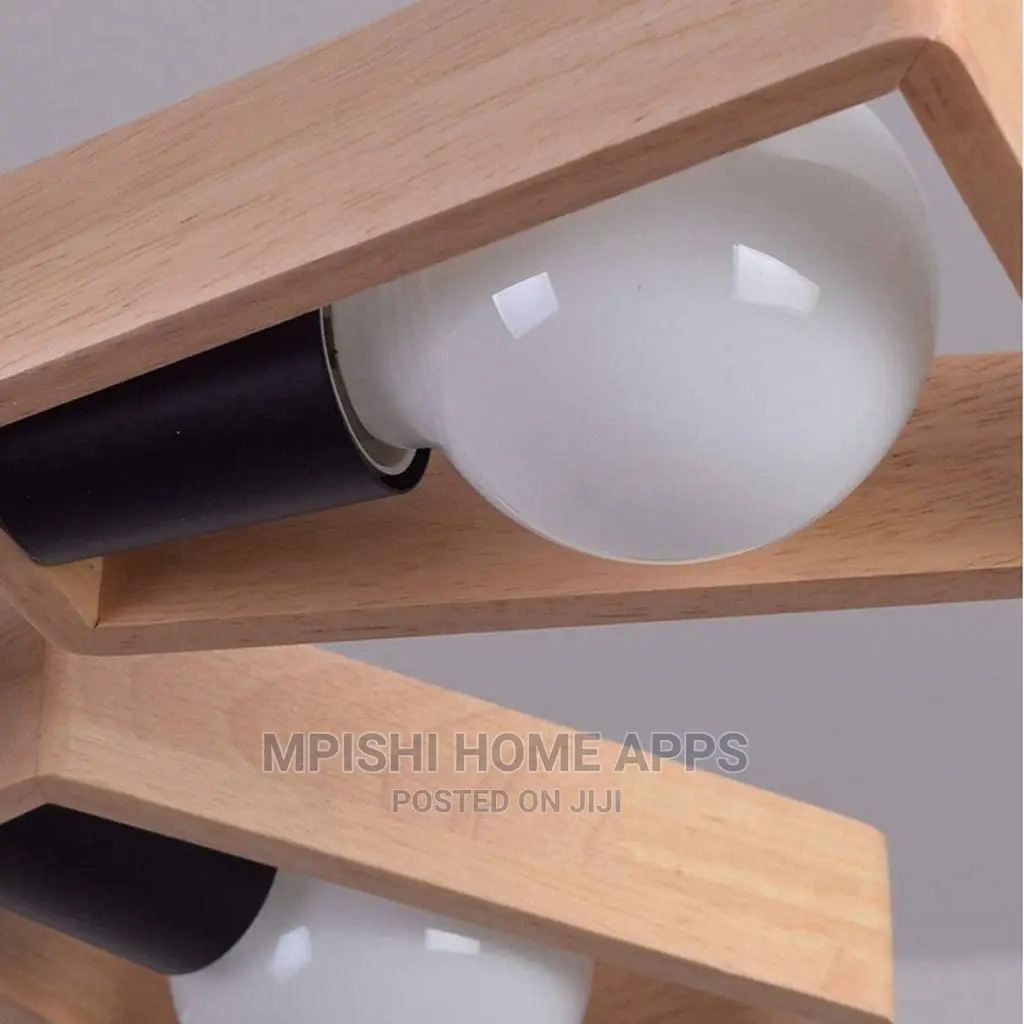 Wood Pendant Light E27×5