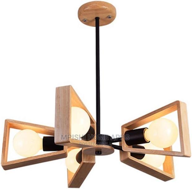 Wood Pendant Light E27×5 - main view