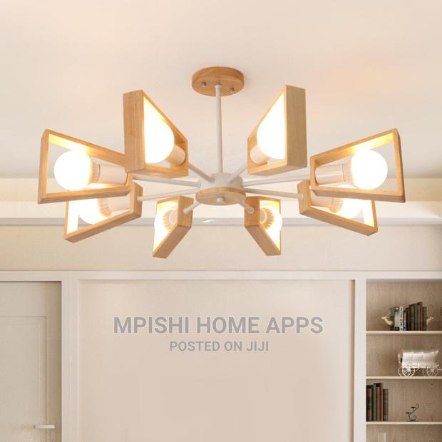 Windmill Wooden Pendant Light E27×8