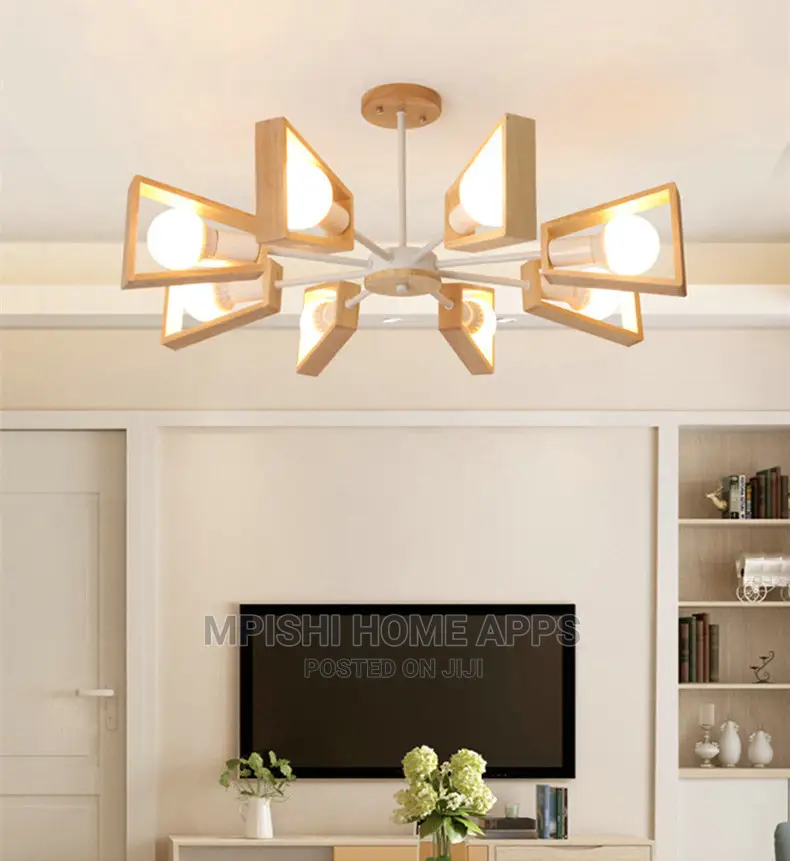 Windmill Wooden Pendant Light E27×8