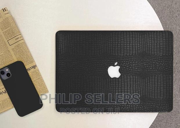 Black Crocodile Print Hard Cover Macbook Case,