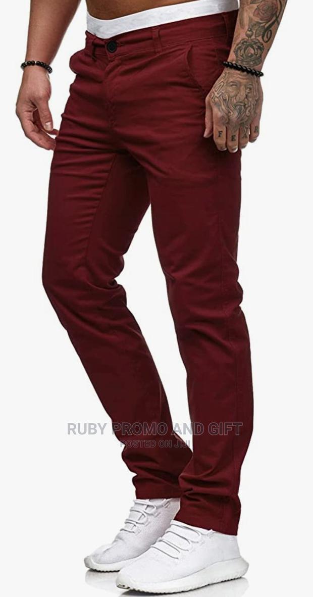 Wine Red Soft Jeans Trousers - thumbnail 2