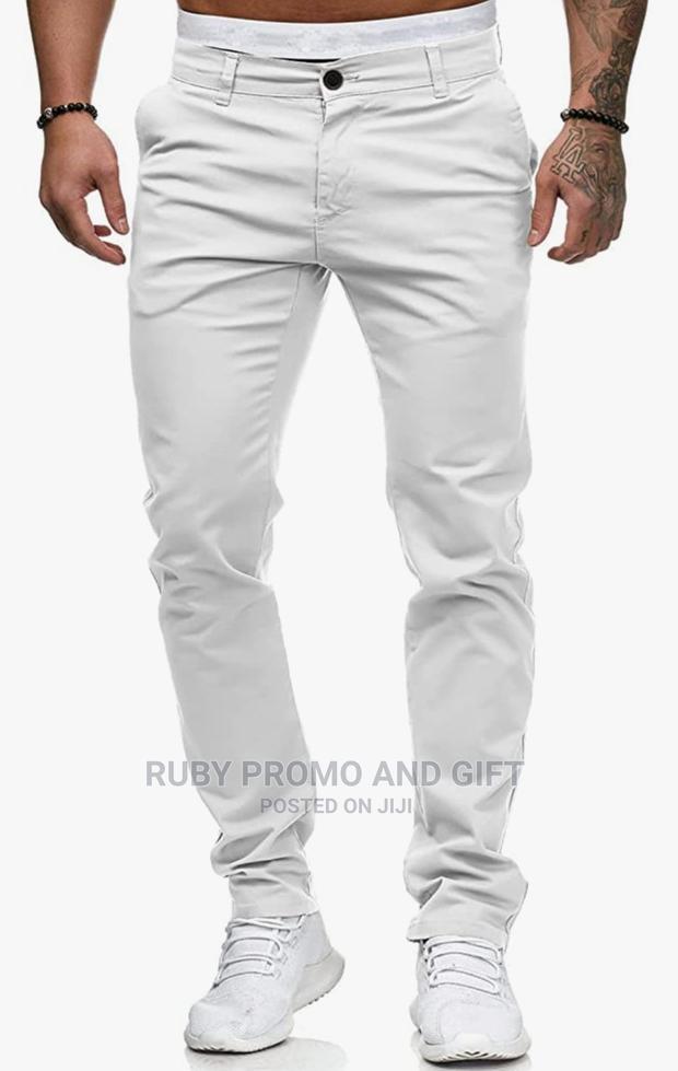 White Soft Jeans Trousers - main view