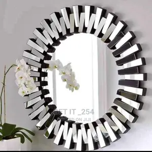 Round Cerrated Decor Mirror