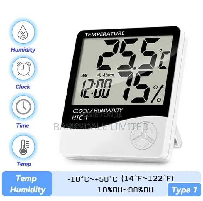Digital Hygrometer Humidity Room Thermometer Alarm Clock