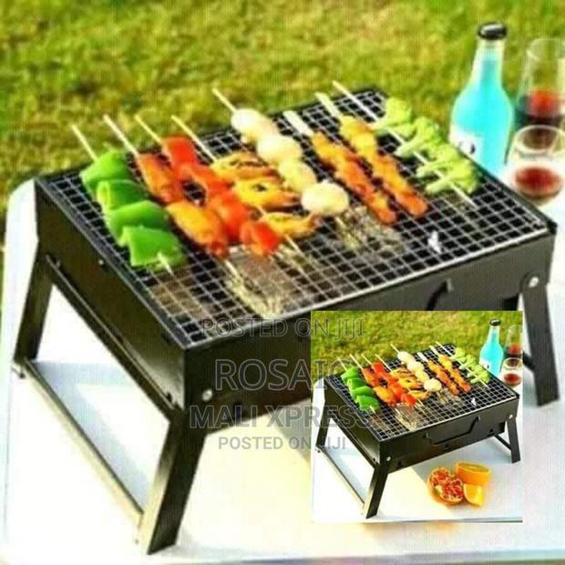 Foldable Barbecue Charcoal Grill Portable Metallic