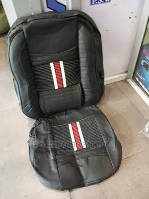 Leather Black With Red Stitches 5 Seater Seat Covers