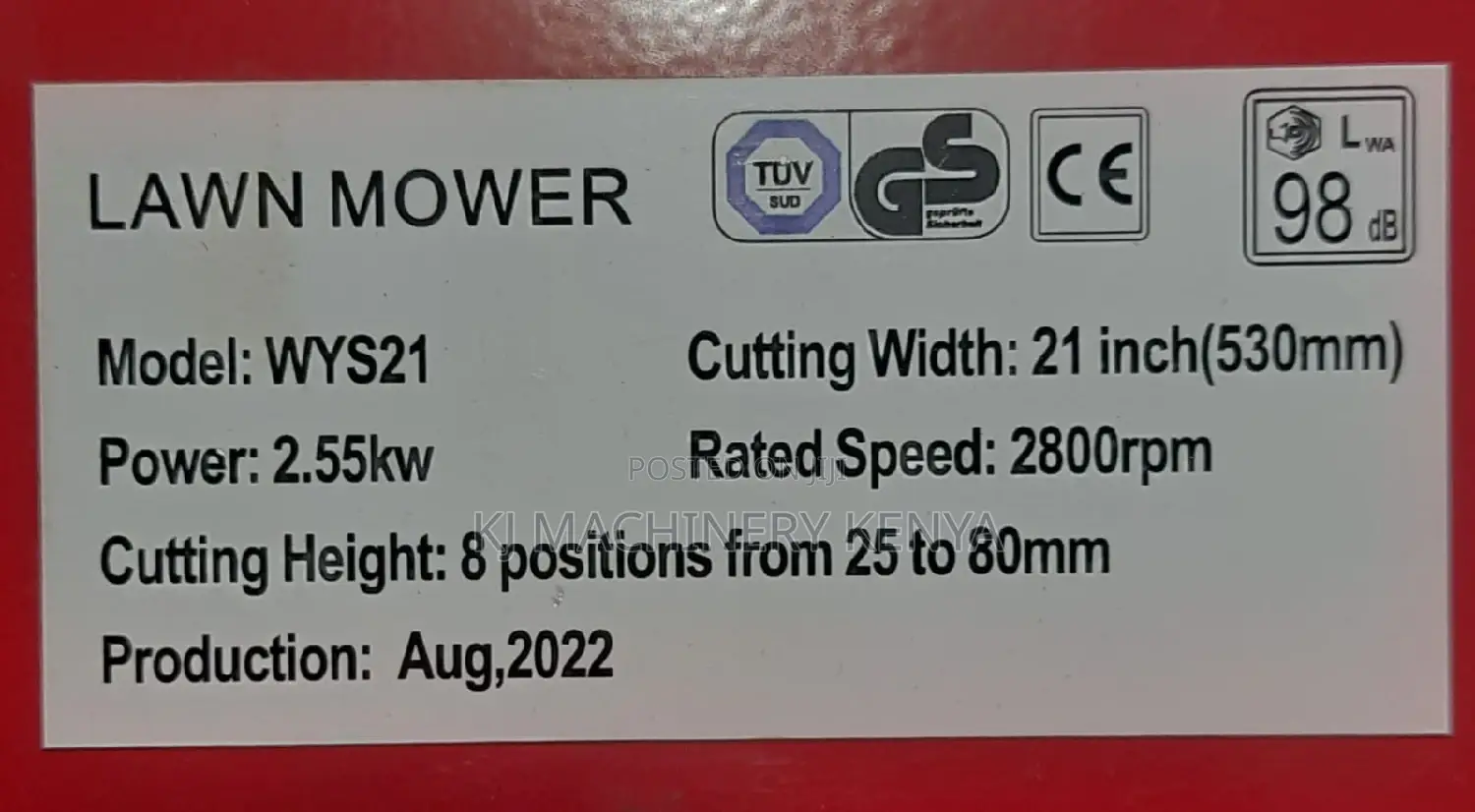 5HP 21" Self Propelled Lawn Mower
