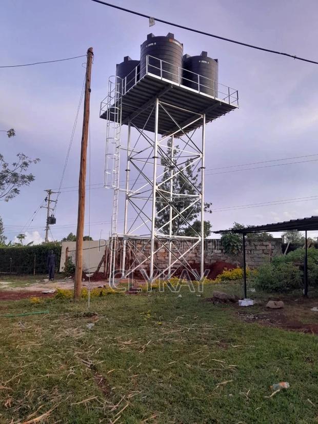 High Elevated Steel Water Tower With Plastic Tanks