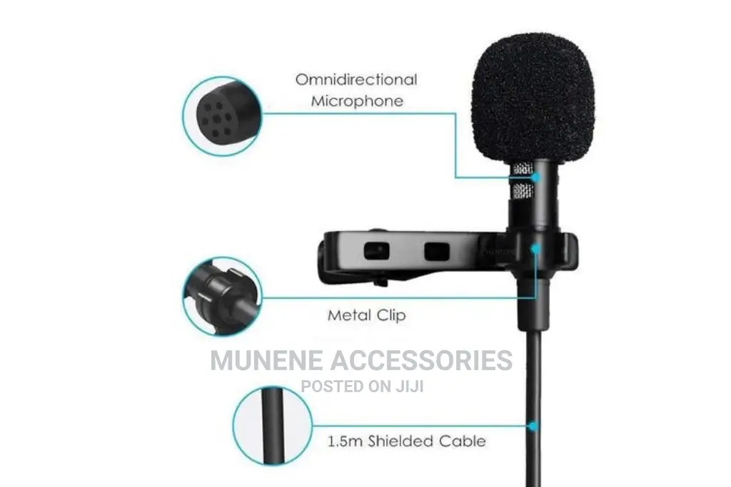 Clip-On Lapel Lavalier Mic Microphone TYPE C 3.5mm Recording