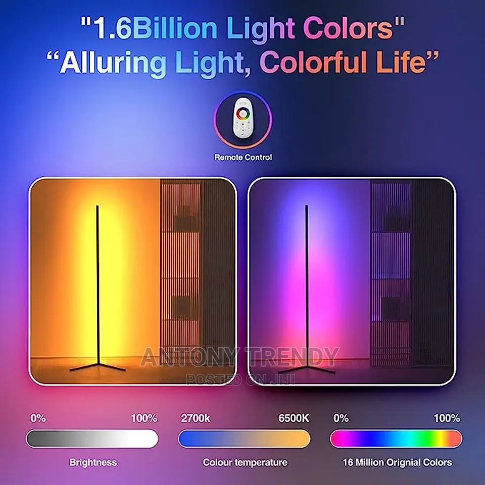 Corner Floor Lamp, Floor Lamps For Living Room, Led Corner L