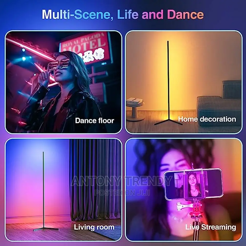 Corner Floor Lamp, Floor Lamps For Living Room, Led Corner L