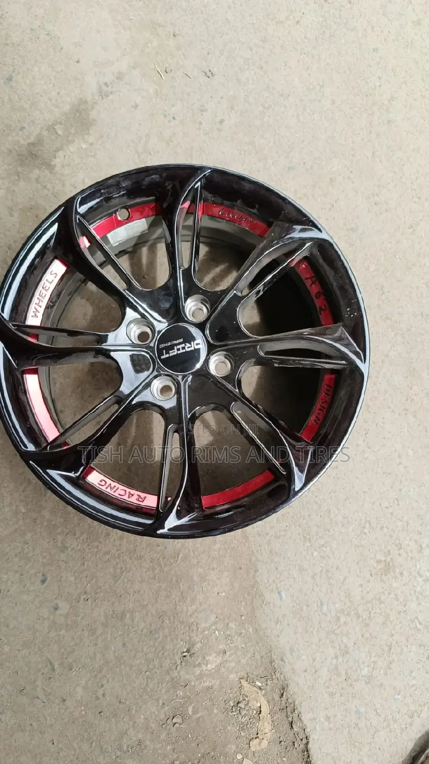 Red Black Toyota Rims Set