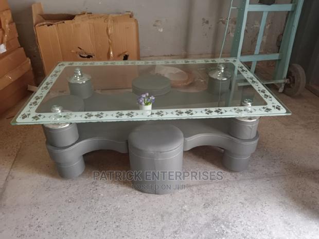 Imported Morden Puff Coffee Table With 4 Stools - thumbnail 2
