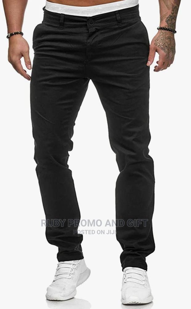 Black Soft Khaki Trousers - main view