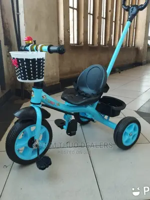 Blue Tricycle for Kids With a Push