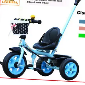 Blue Tricycle for Kids With a Push