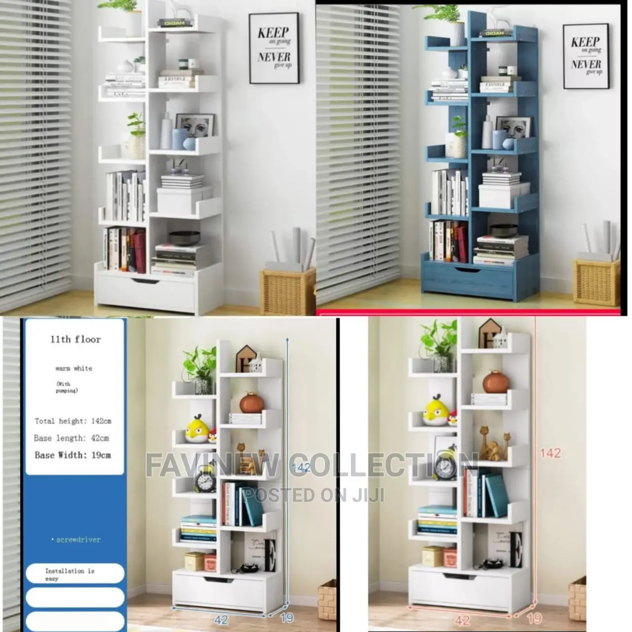 Multipurpose Bookshelf With a Lower Drawer Case