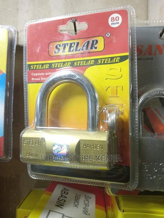 Stellar 80mm Brass Padlock Heavy-Duty Lock