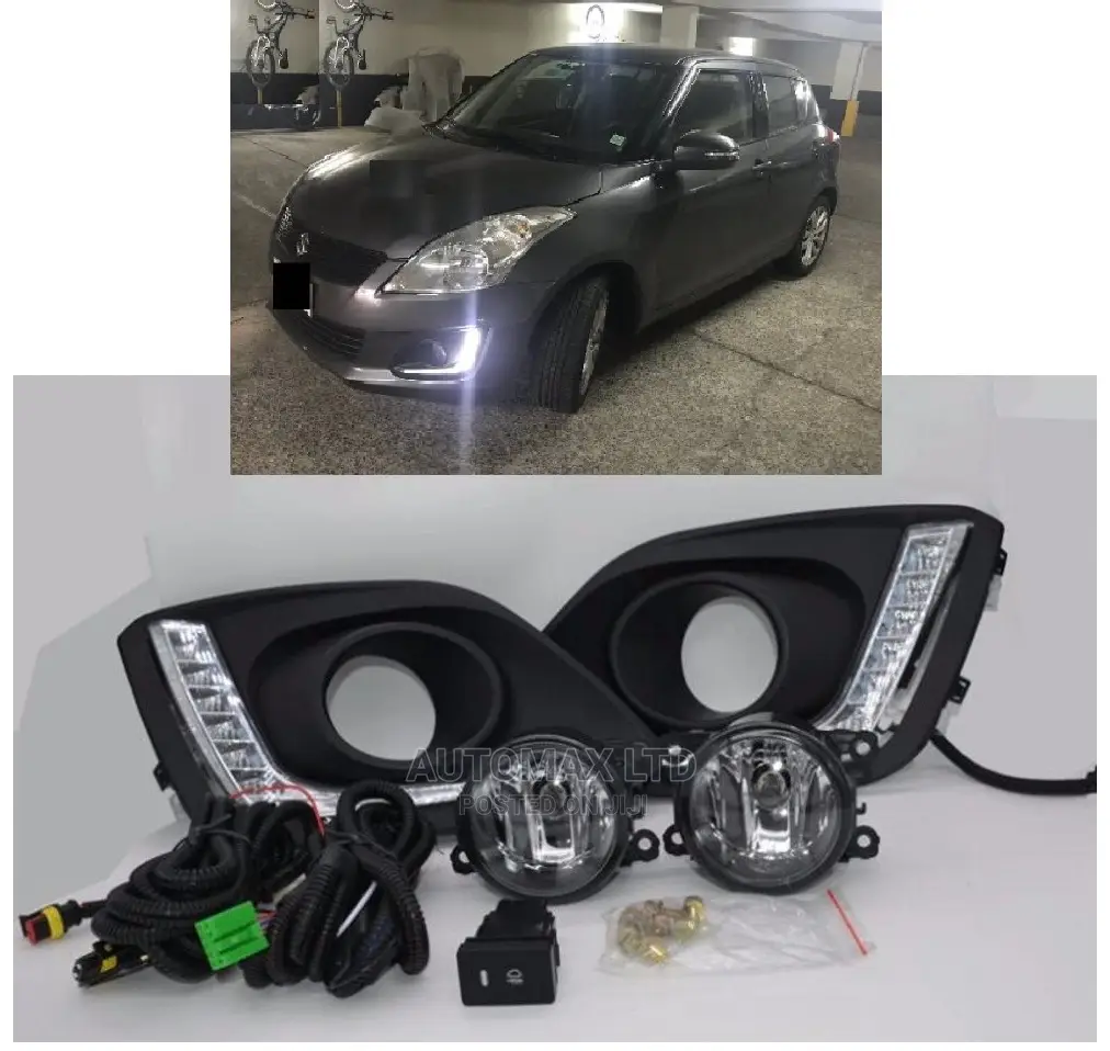 Suzuki Swift Dzire, Y2015+ Fog Lamp Set + Led DRL Covers,
