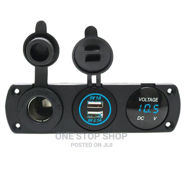 12v Dual Usb Socket +Cigarette Lighter Port +Voltmeter - main view