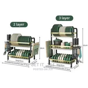 High Quality Heavy Duty 3 Tier Dish Rack With Cutlery Holde