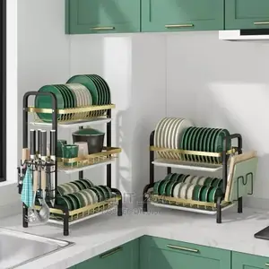 High Quality Heavy Duty 3 Tier Dish Rack With Cutlery Holde