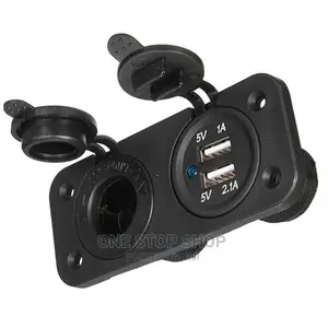 Brand New 2 Usb Charging Port With Cigarette Lighter Port