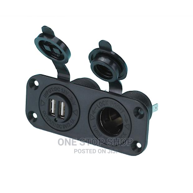 Brand New 2 Usb Charging Port With Cigarette Lighter Port - thumbnail 2