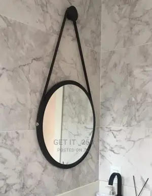 Wall Decor Hanging Mirror With Leather Strap
