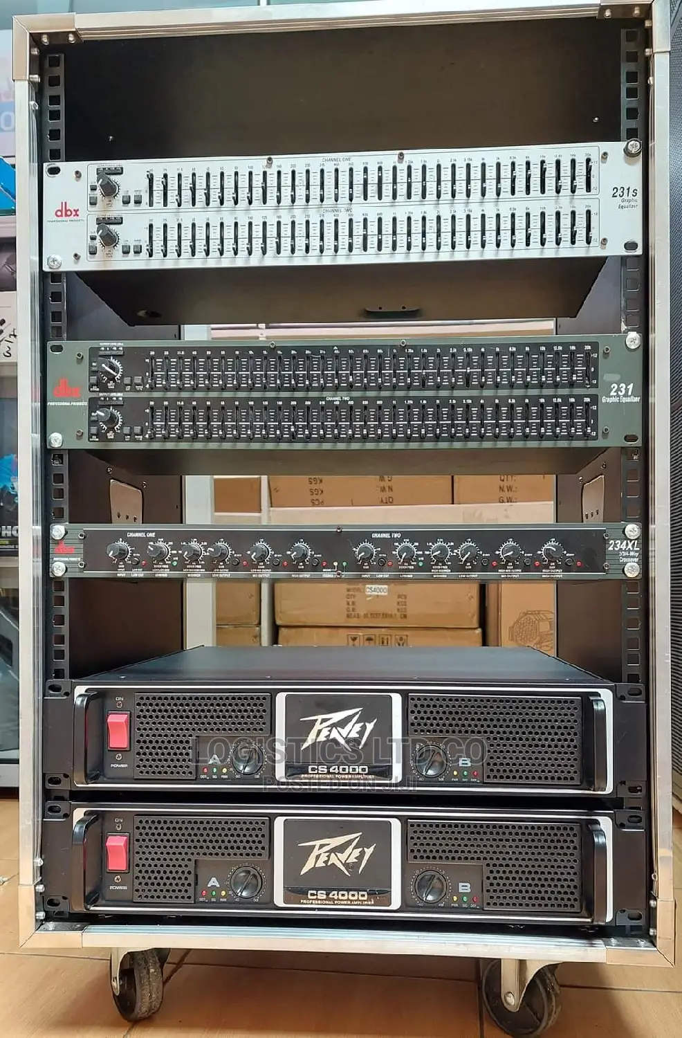 Public Address System Rack With Amplifiers