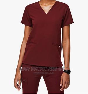 High Quality Maroon Hospital Scrubs - thumbnail 2