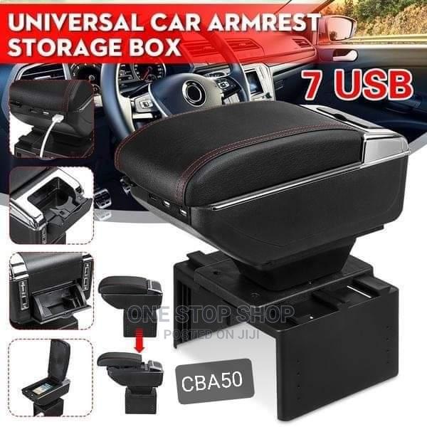 Universal Fit Black Car Amrest Storage Box