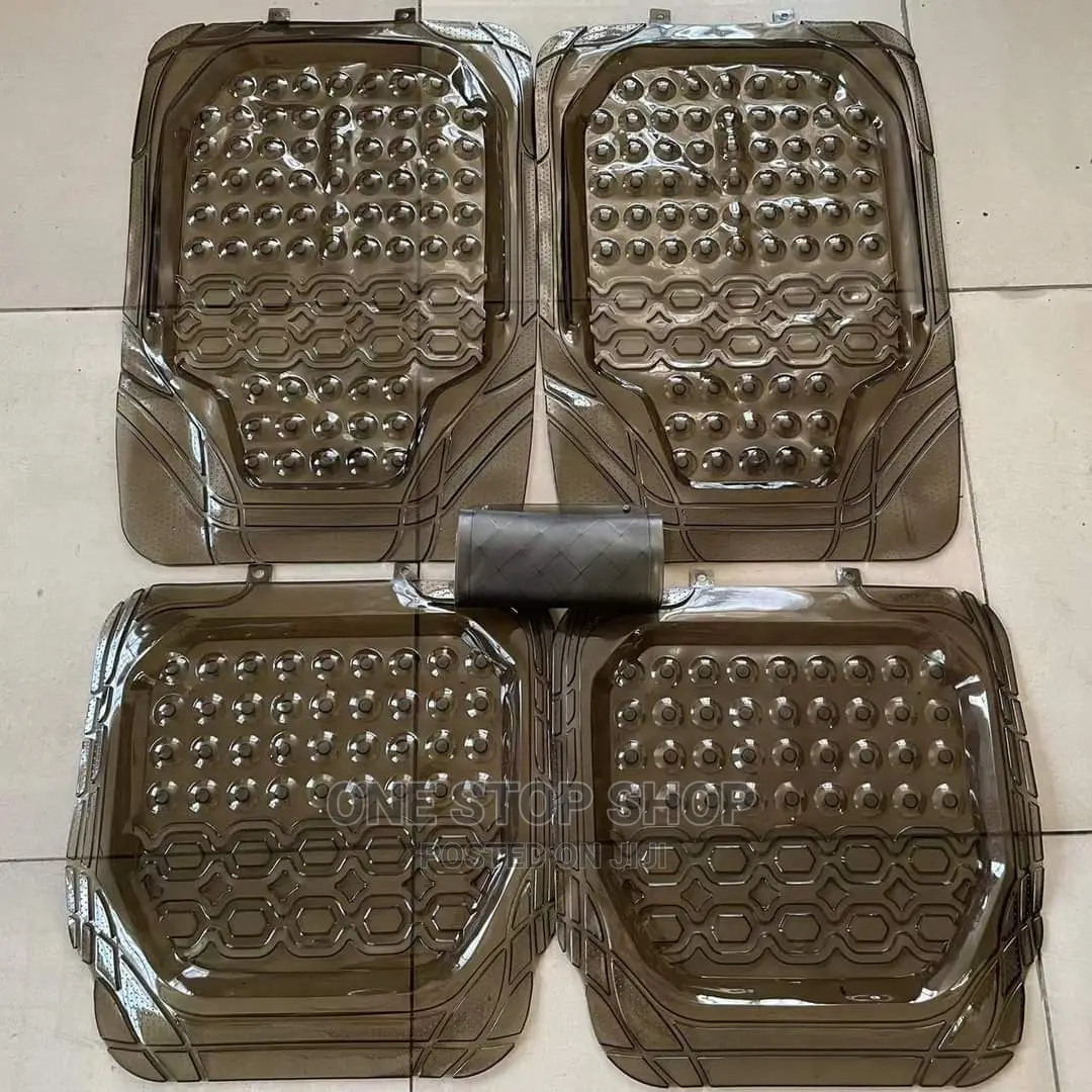 5pcs Unique Clear -Black Car Floor Mats