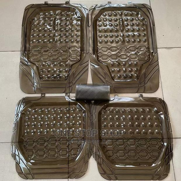 5pcs Unique Clear -Black Car Floor Mats
