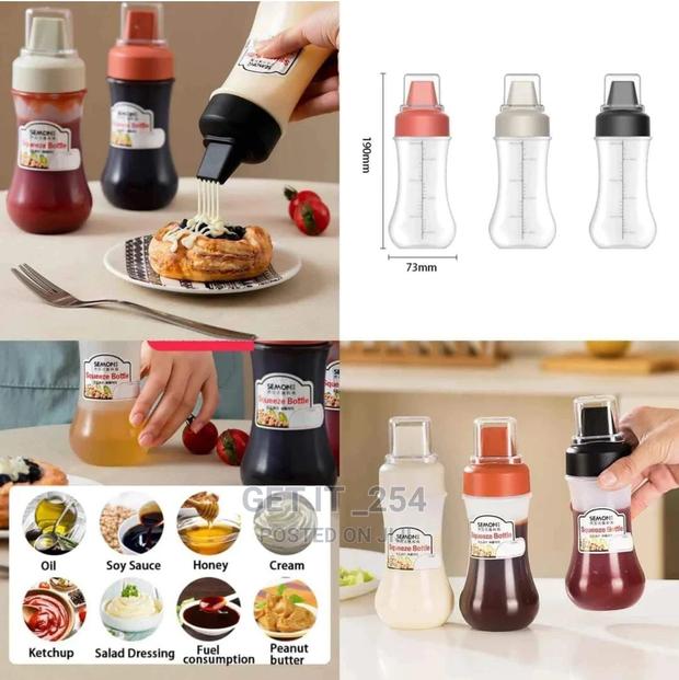 *5 Hole Squeeze Condiment Bottles With Nozzles - main view