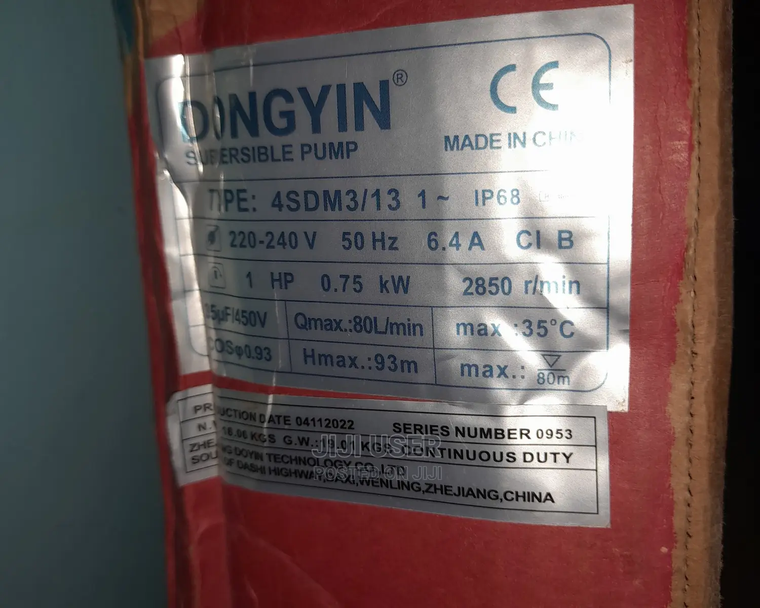 Doyin 1hp Borehole Submersible Pump + Free Installation