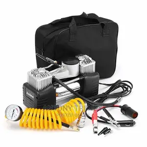 Double Cylinder Car Compressor/Tyre Inflator Black One Size