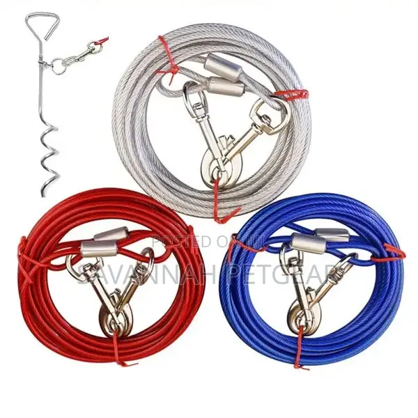 Heavy Duty Steel Dog Tie Out Cable, Outdoor Dog Chain