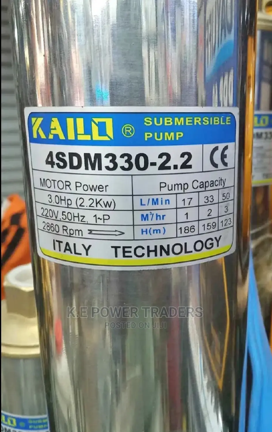 Efficient Electric Kailo 3hp Submersible Water Pump