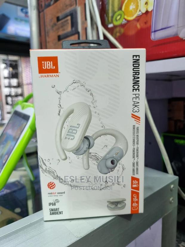 JBL Endurance Peak 3 Earbuds White - main view