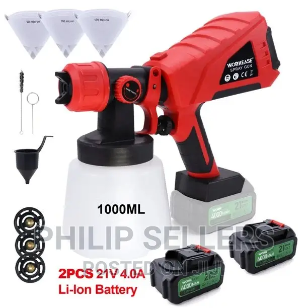 Cordless Paint Sprayer,Power Paint HVLP Sprayer Gun With 4