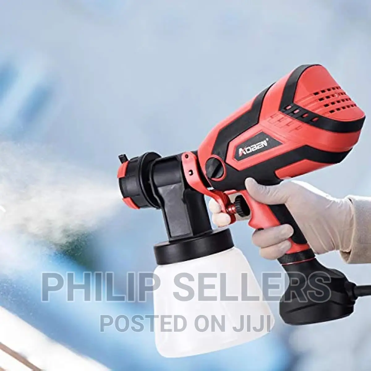 Gun, Electric Paint Gun With 4 Nozzles, 1000ml Container For